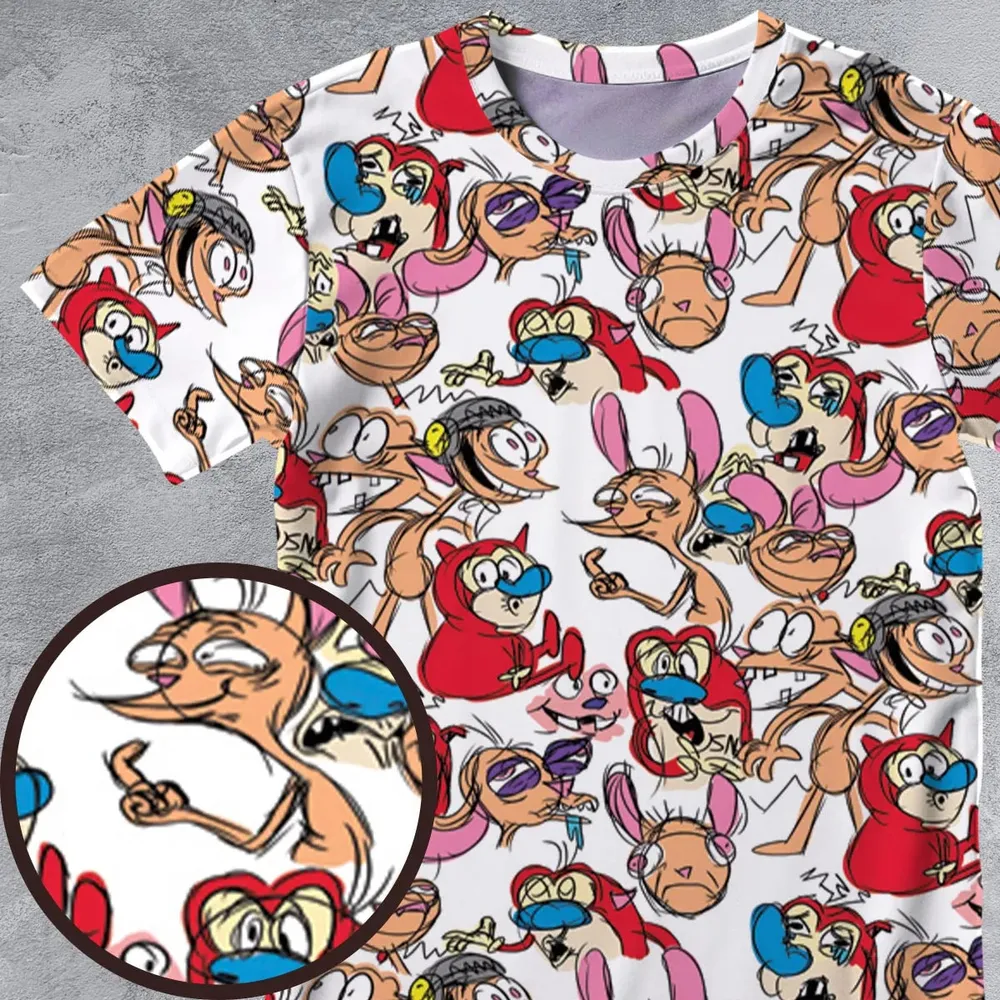 Insane Style The Ren and Stimpy Show All-Over Print Unisex T-Shirt - 4