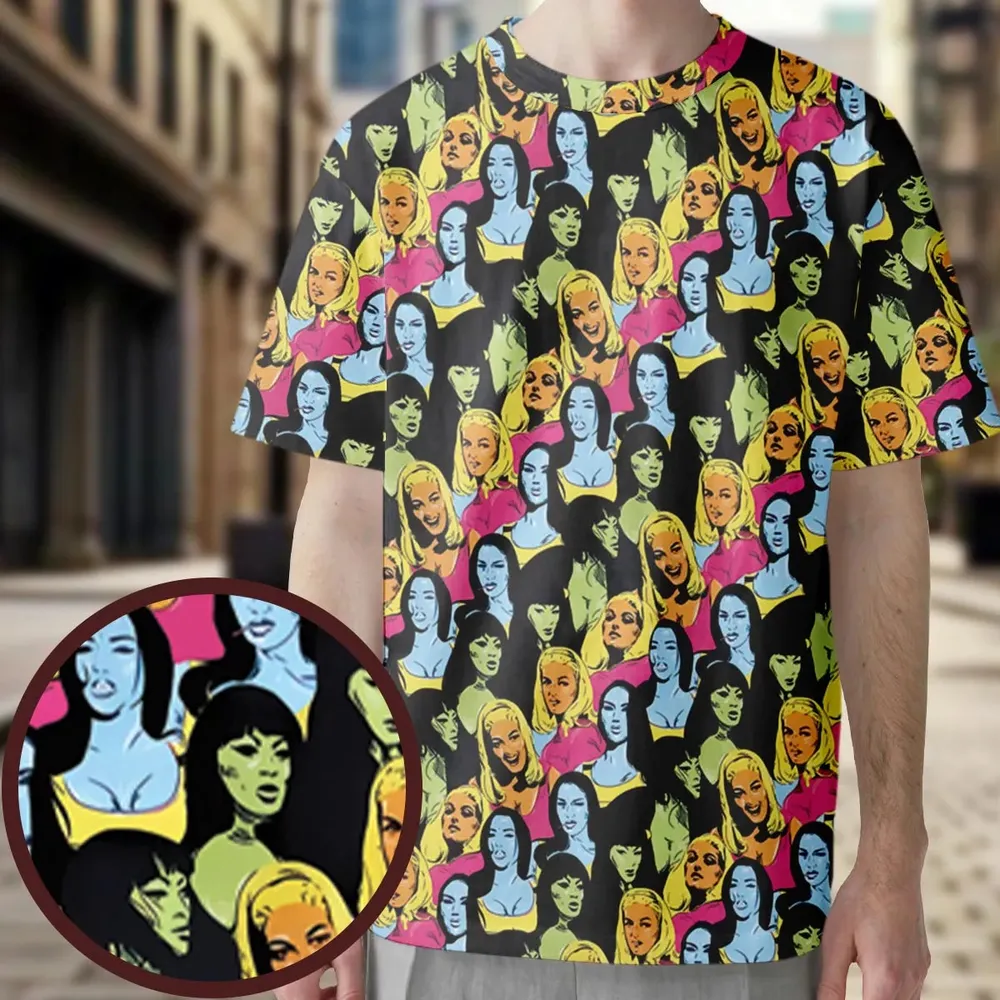 Retro Superwomen Belted Buckled and Booted All-Over Print Unisex T-Shirt - 3