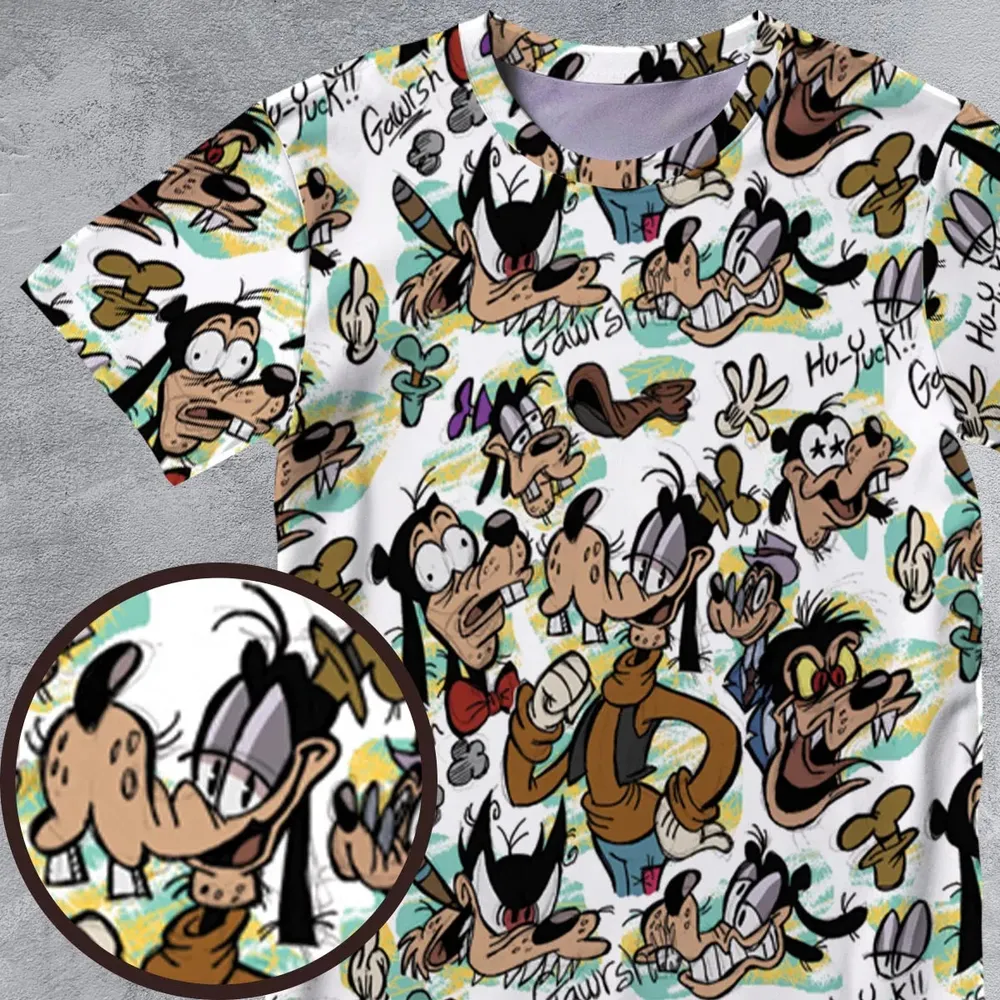 Many Faces Of Goofy All-Over Print Unisex T-Shirt - 4