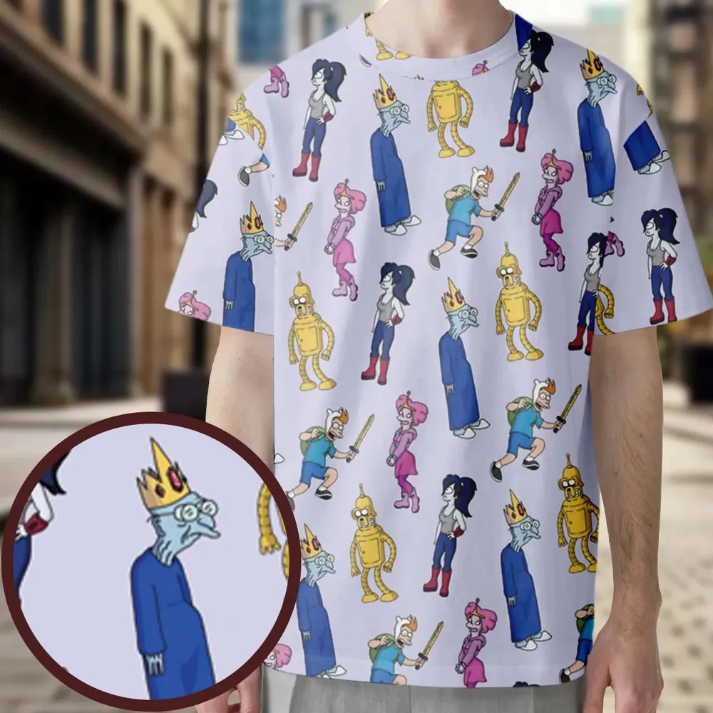 Future Time Futurama Adventure Time Mashup All-Over Print Unisex T-Shirt - 3