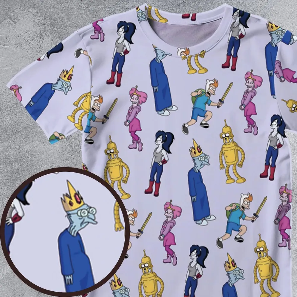 Future Time Futurama Adventure Time Mashup All-Over Print Unisex T-Shirt - 4