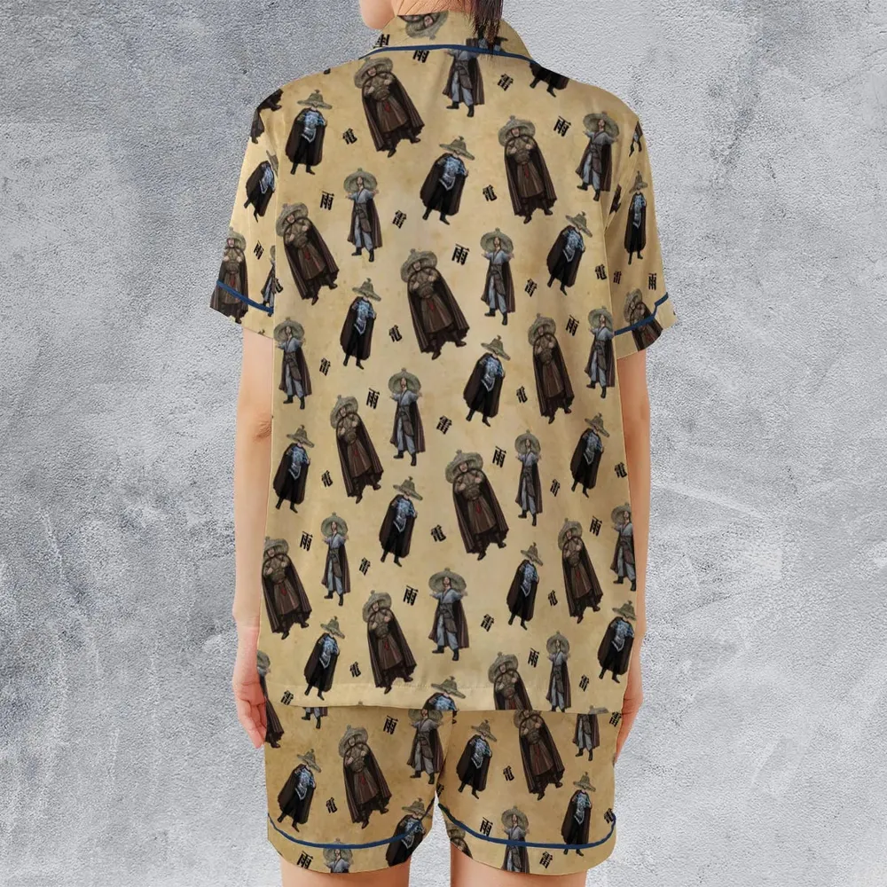 A Storm Is Brewing Satin Short-Sleeve Pajamas Set - 2