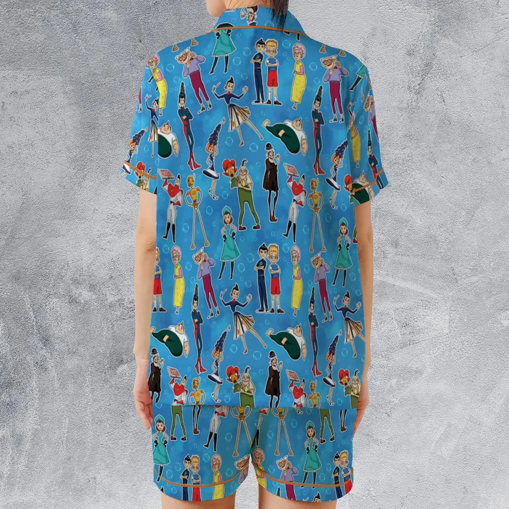 Keep Moving Forwards  Meet The Robinsons Satin Short-Sleeve Pajamas Set - 2