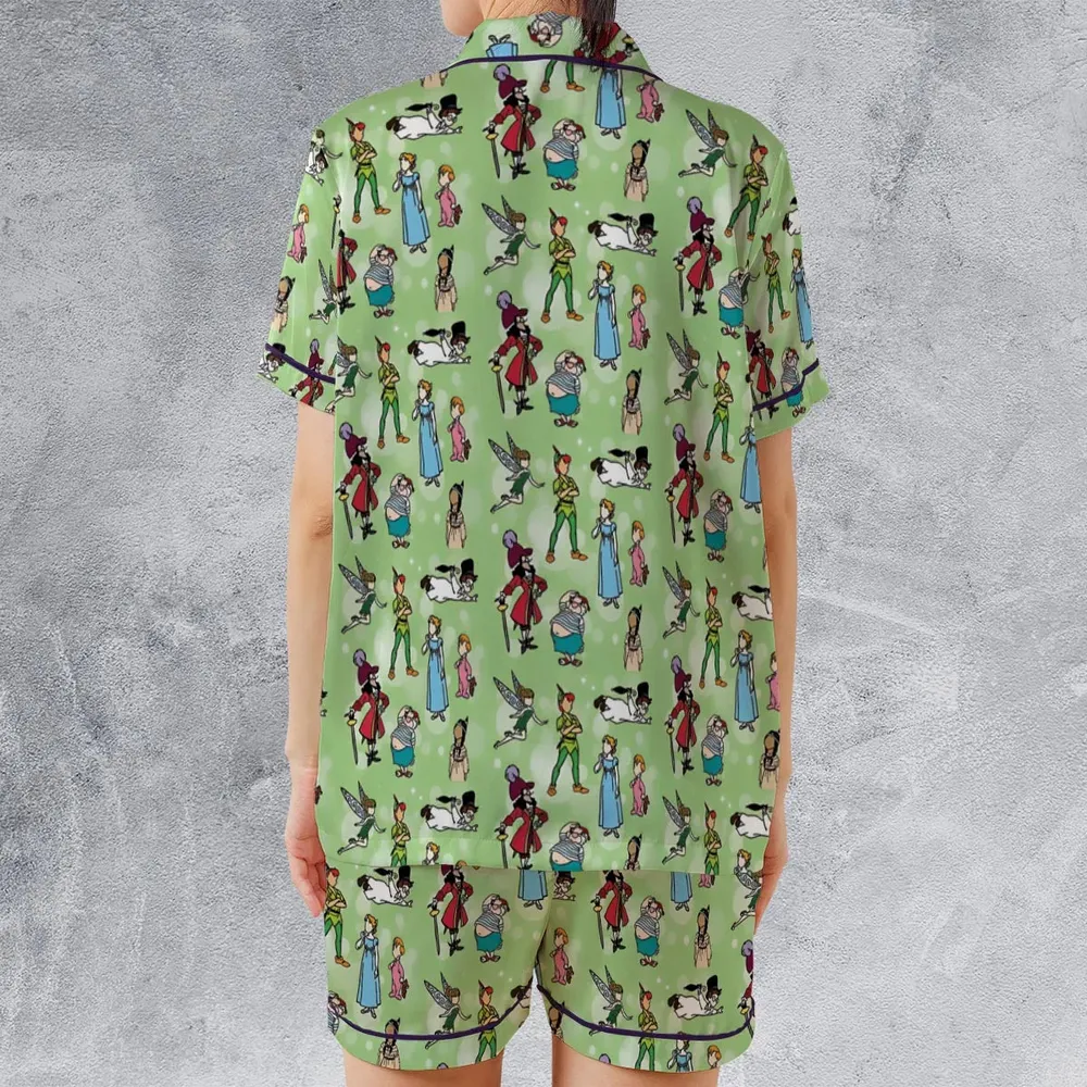 Neverland Doodles Peter Pan Satin Short-Sleeve Pajamas Set - 2