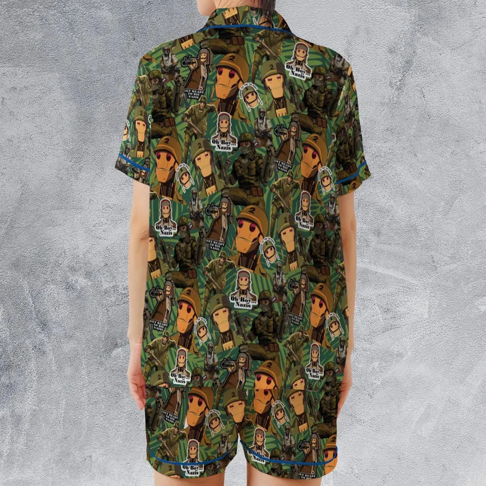 GI Robot Creature Commandos Satin Short-Sleeve Pajamas Set - 2