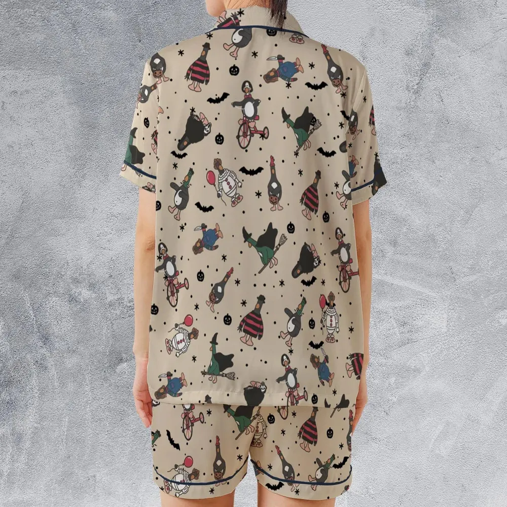 Quack Killer Horror Satin Short-Sleeve Pajamas Set - 2