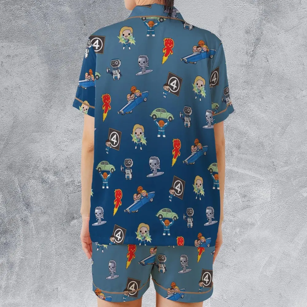Power Up Fantastic Four Satin Short-Sleeve Pajamas Set - 2