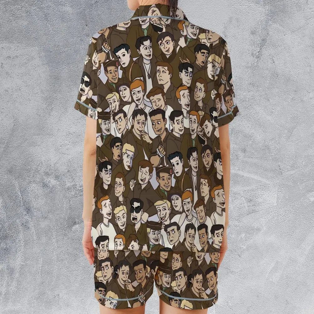 Band Of Brothers Satin Short-Sleeve Pajamas Set - 2