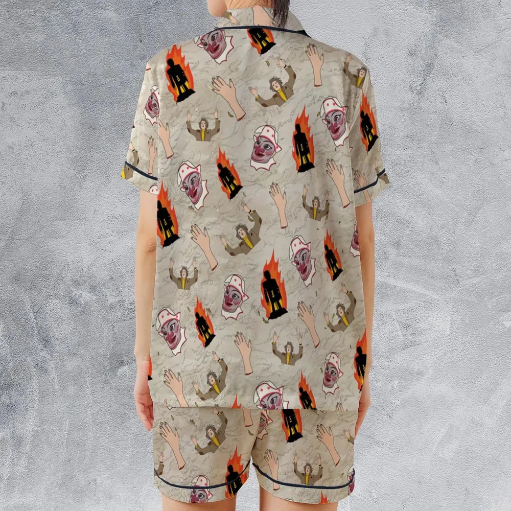 The Wicker Man Pattern Satin Short-Sleeve Pajamas Set - 2