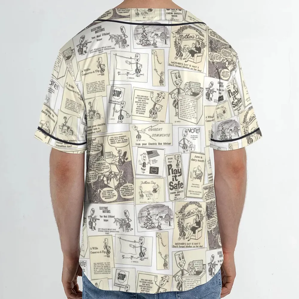Willie Wiredhand Unisex Baseball Jersey - 2