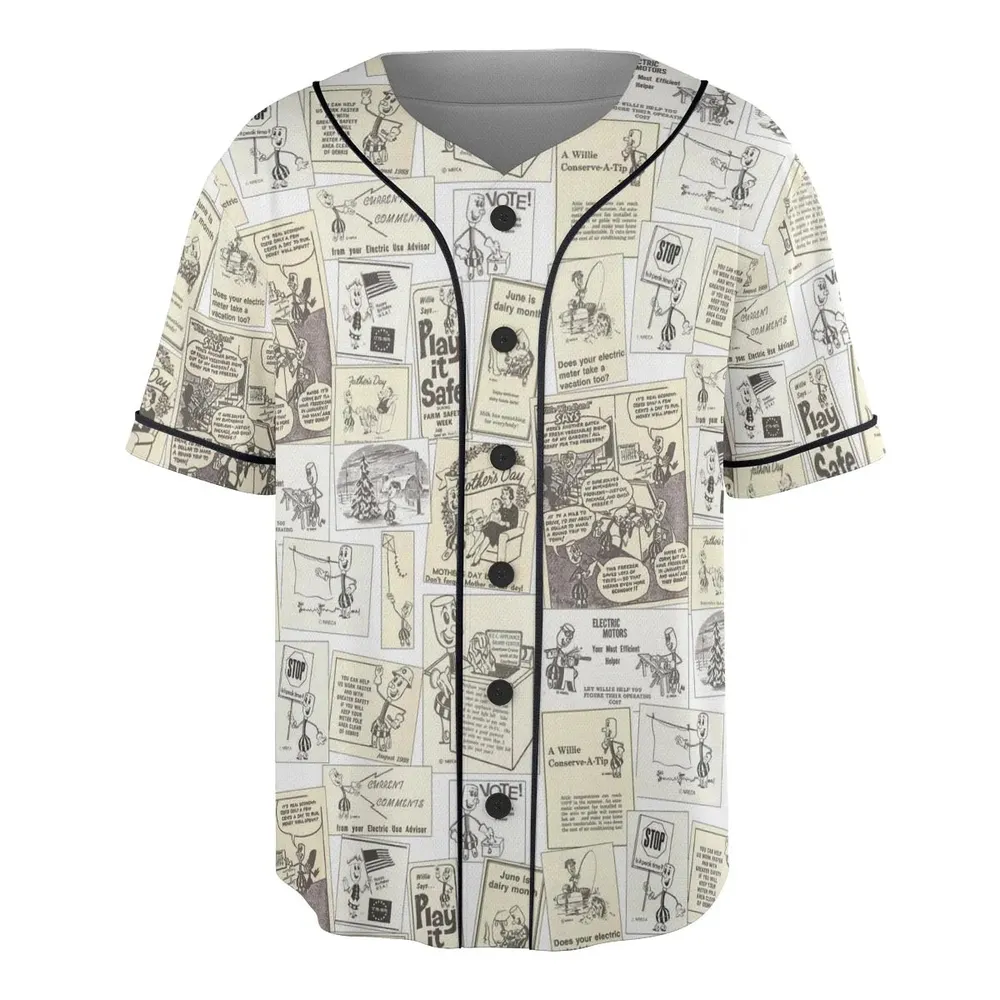 Willie Wiredhand Unisex Baseball Jersey - 3