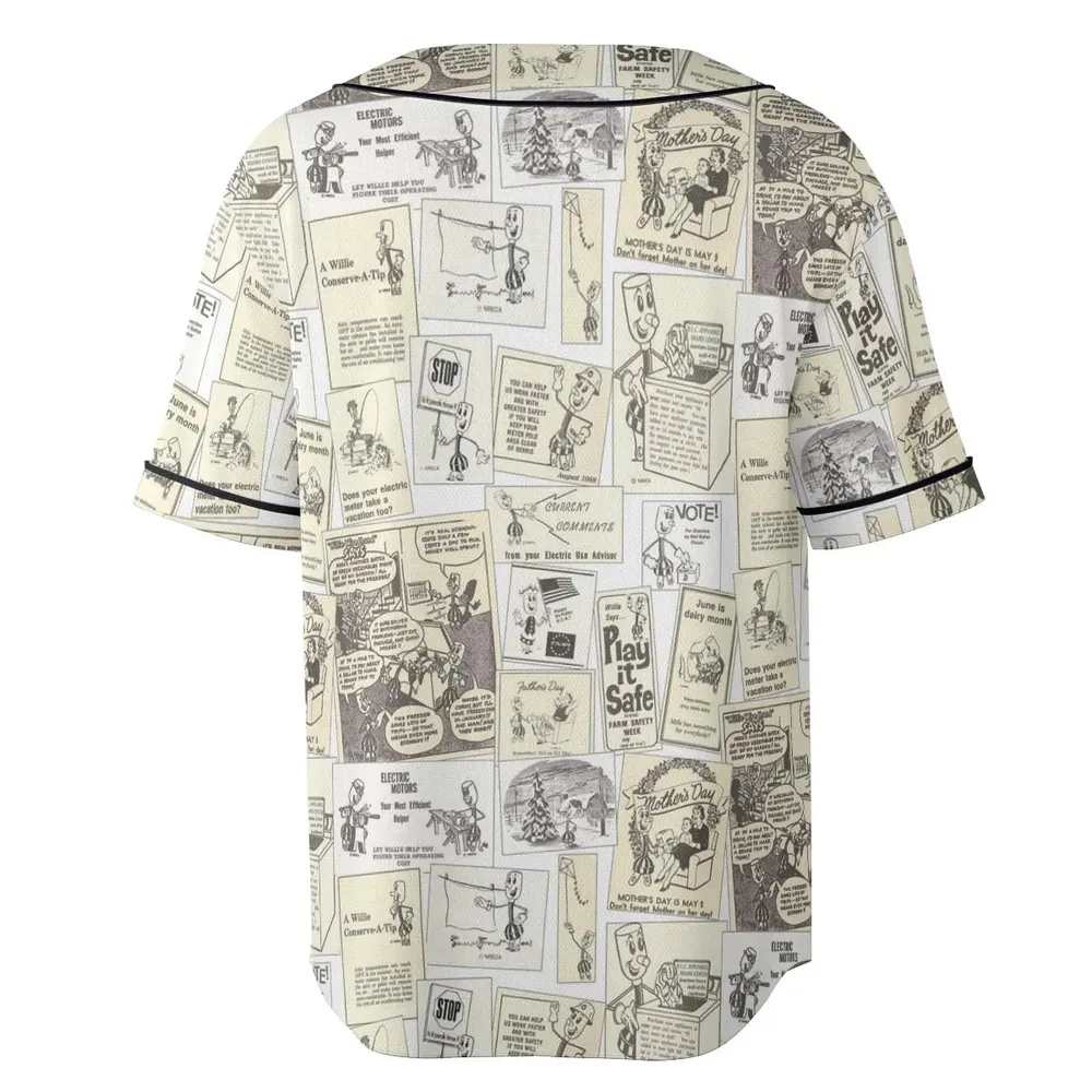 Willie Wiredhand Unisex Baseball Jersey - 4