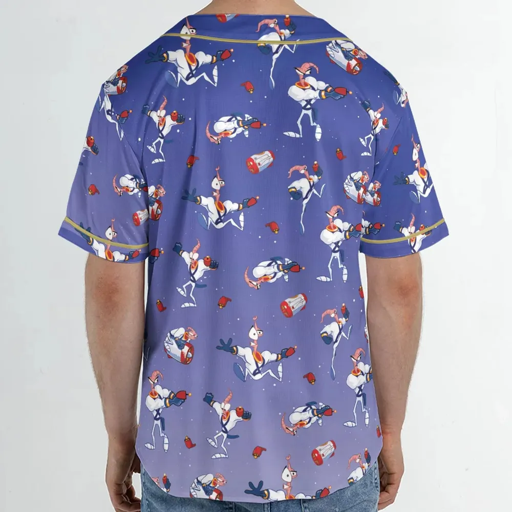 Ungroovy Earthworm Jim Unisex Baseball Jersey - 2