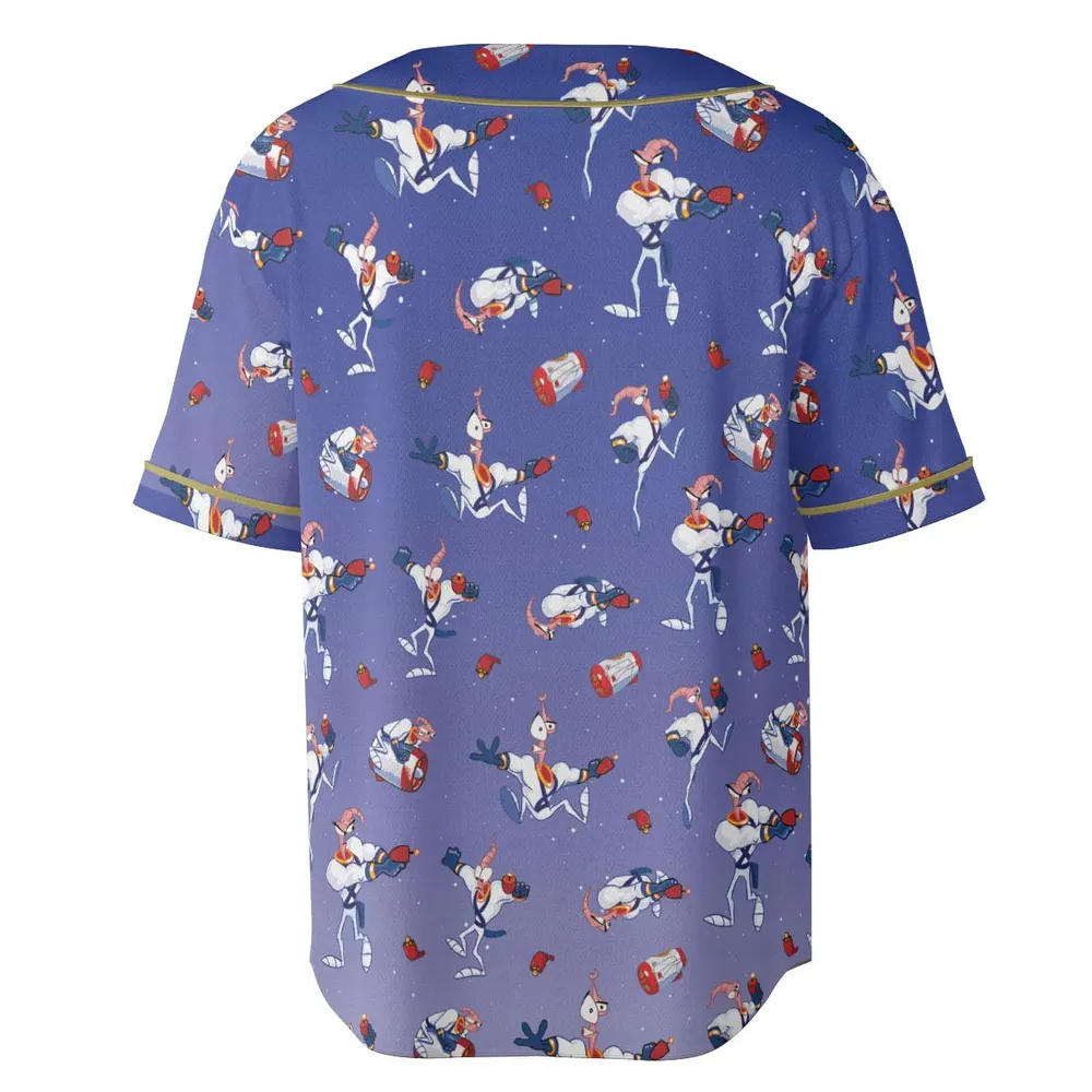 Ungroovy Earthworm Jim Unisex Baseball Jersey - 4
