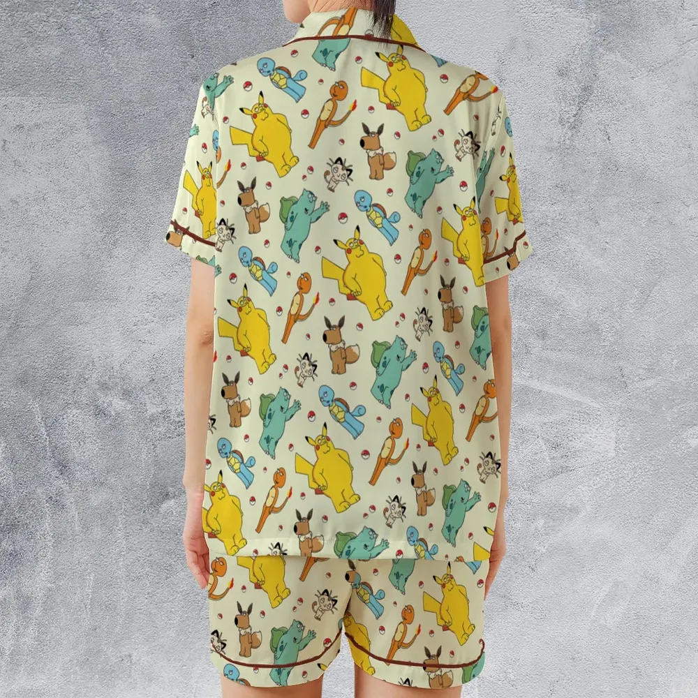 Family 'Mon Mashup Satin Short-Sleeve Pajamas Set - 2