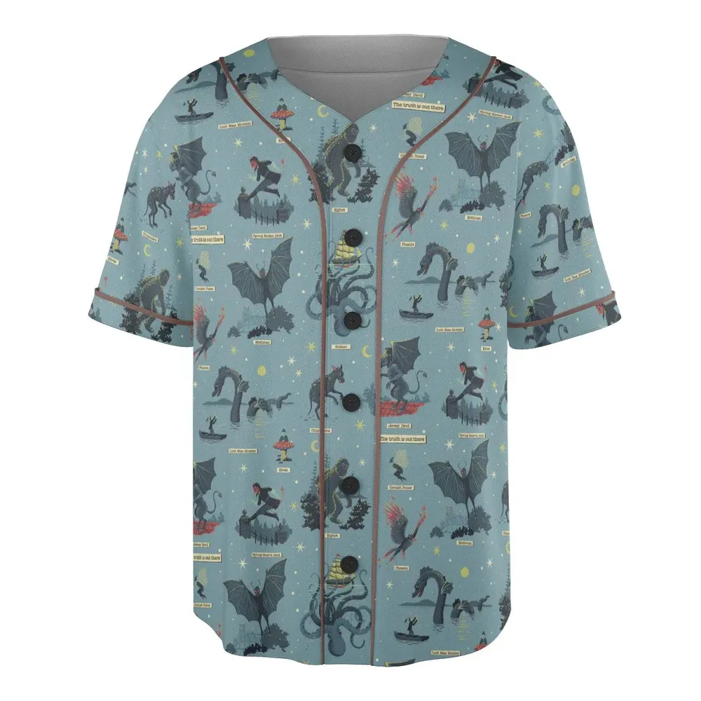Paranormal Creatures Unisex Baseball Jersey - 3