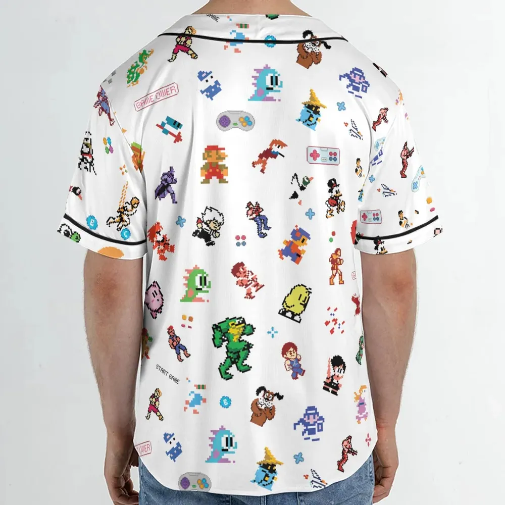 Iconic Video Game Characters Unisex Baseball Jersey - 2