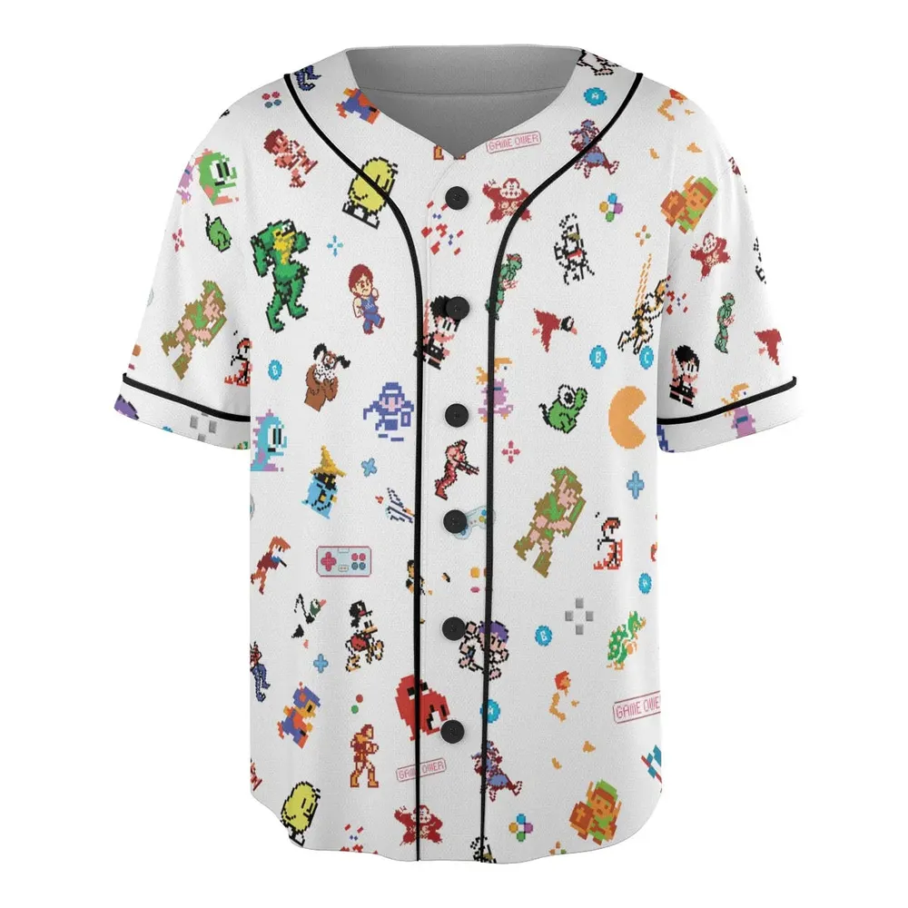 Iconic Video Game Characters Unisex Baseball Jersey - 3