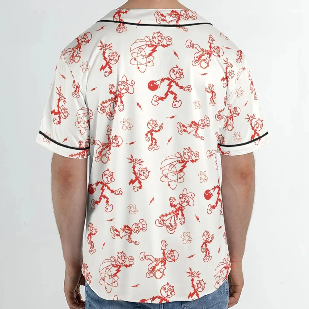 Vintage Style Nostalgic Reddy Kilowatt Unisex Baseball Jersey - 2