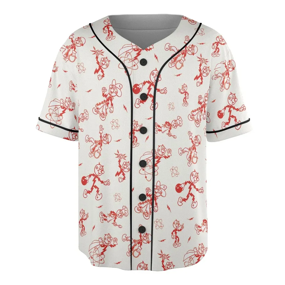 Vintage Style Nostalgic Reddy Kilowatt Unisex Baseball Jersey - 3