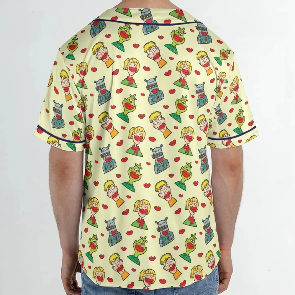 Wack-O-Wax Wax Lips Unisex Baseball Jersey - 2