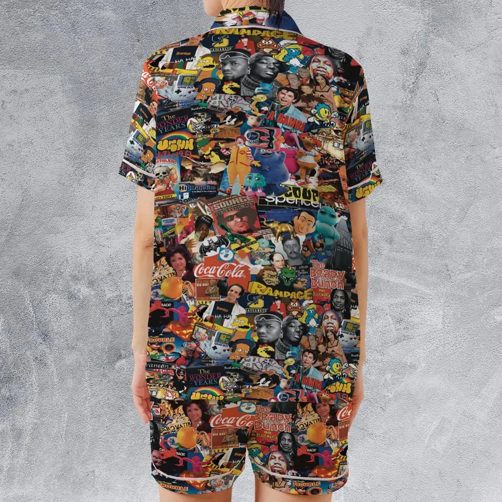 POP Culture Satin Short-Sleeve Pajamas Set - 2