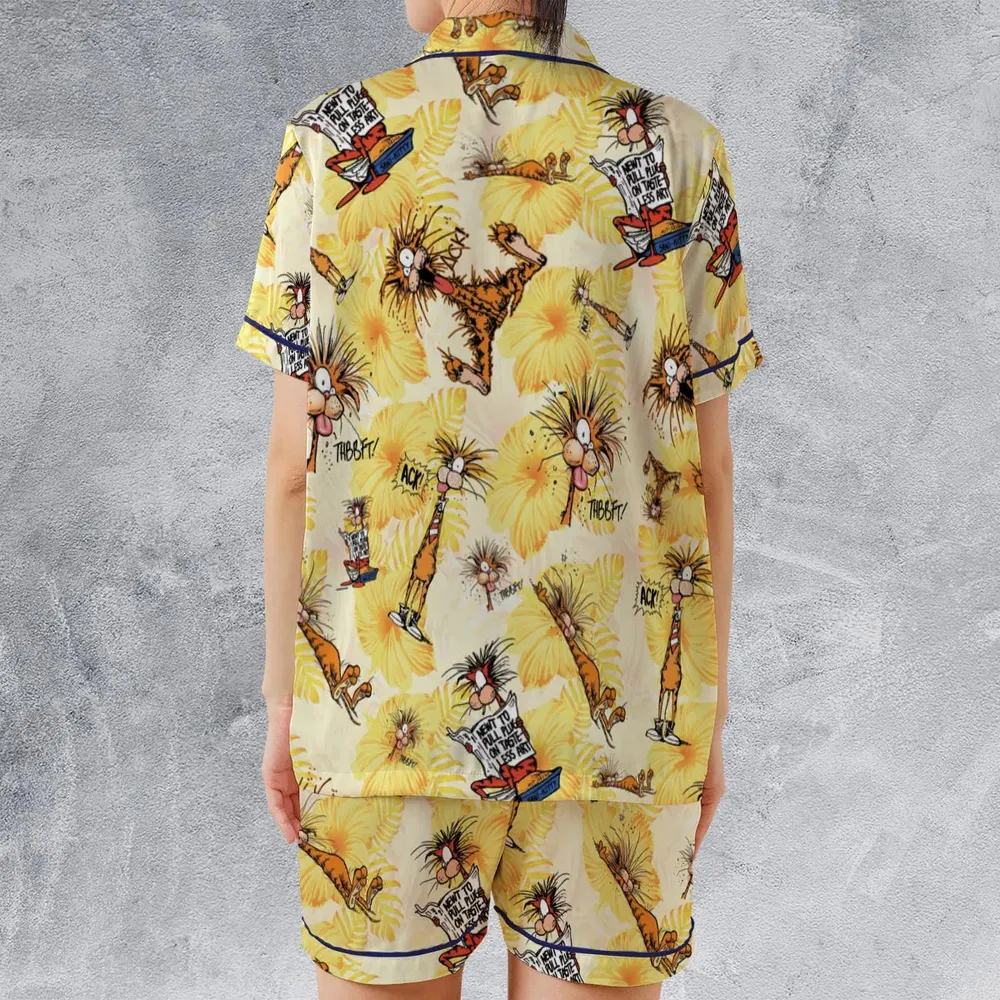 Bill The Cat Bloom County Satin Short-Sleeve Pajamas Set - 2