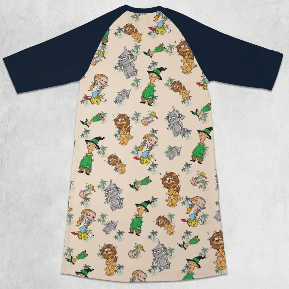 Cartoon Mashup Ed, Edd n Eddy 3/4 Sleeve Raglan Dress - 2