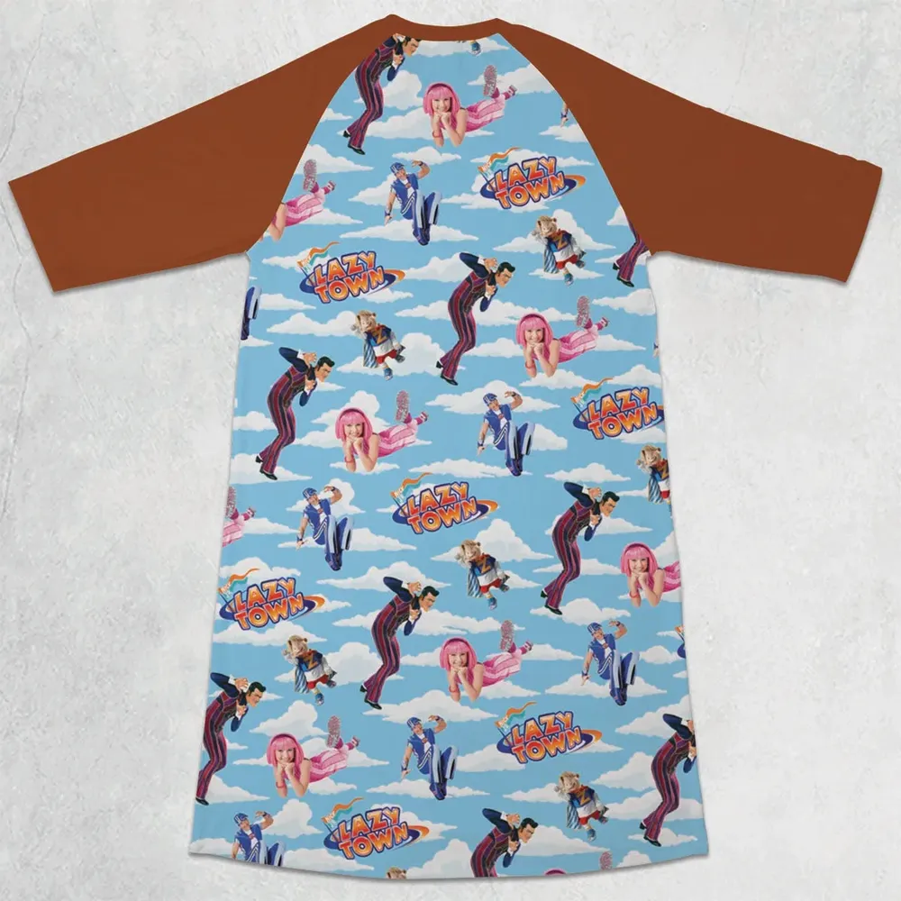 Lazy Town Collage 3/4 Sleeve Raglan Dress - 2
