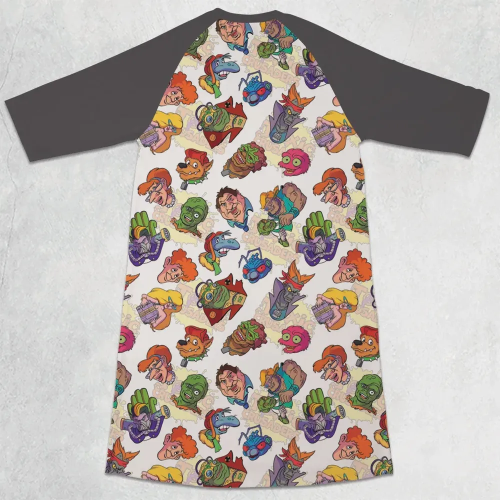 Mutant Merch Toxic Crusaders 3/4 Sleeve Raglan Dress - 2