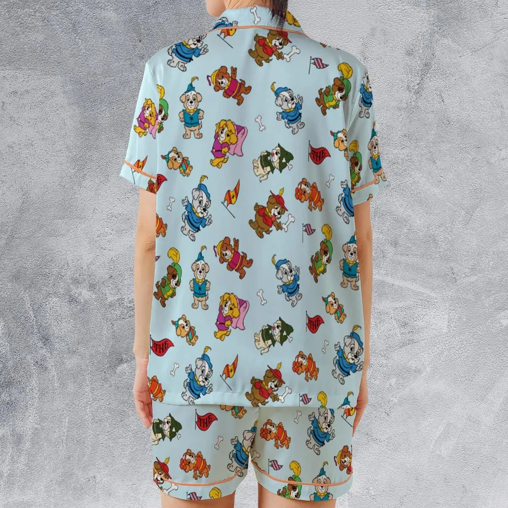 Pup Power The Biskitts Satin Short-Sleeve Pajamas Set - 2