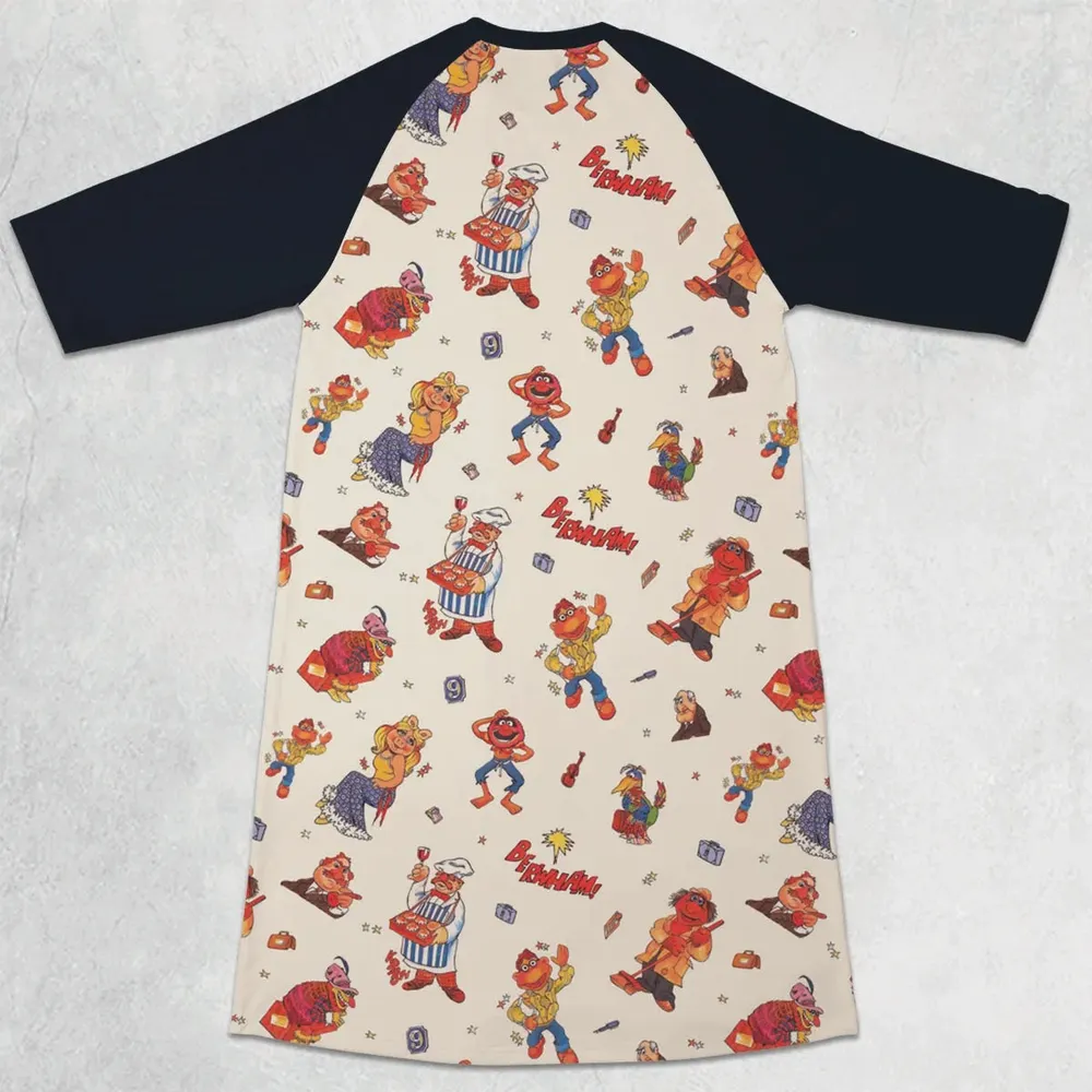 Backstage Inspired The Muppets 3/4 Sleeve Raglan Dress - 2