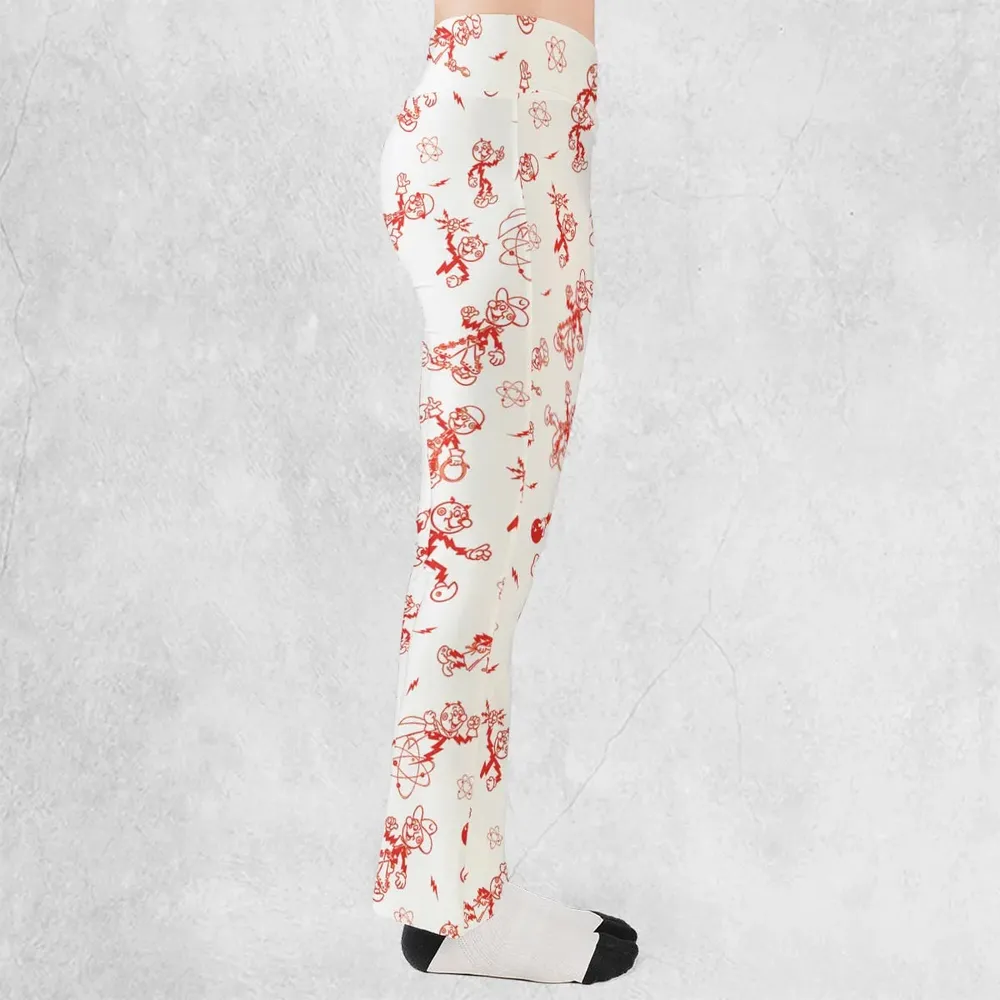Vintage Style Nostalgic Reddy Kilowatt Flare Leggings - 2