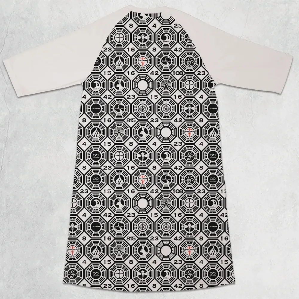 Dharma Lost 3/4 Sleeve Raglan Dress - 2