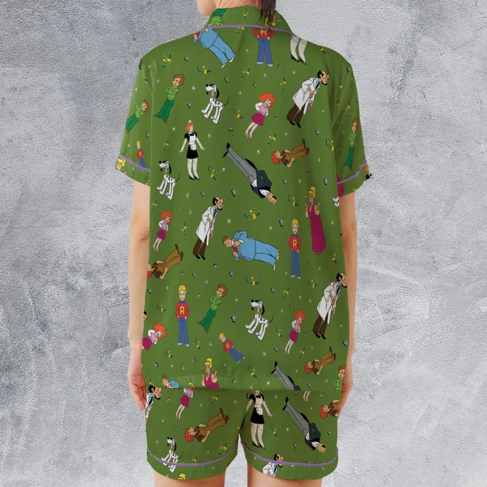 Money Comes To Me Easily Richie Rich Satin Short-Sleeve Pajamas Set - 2
