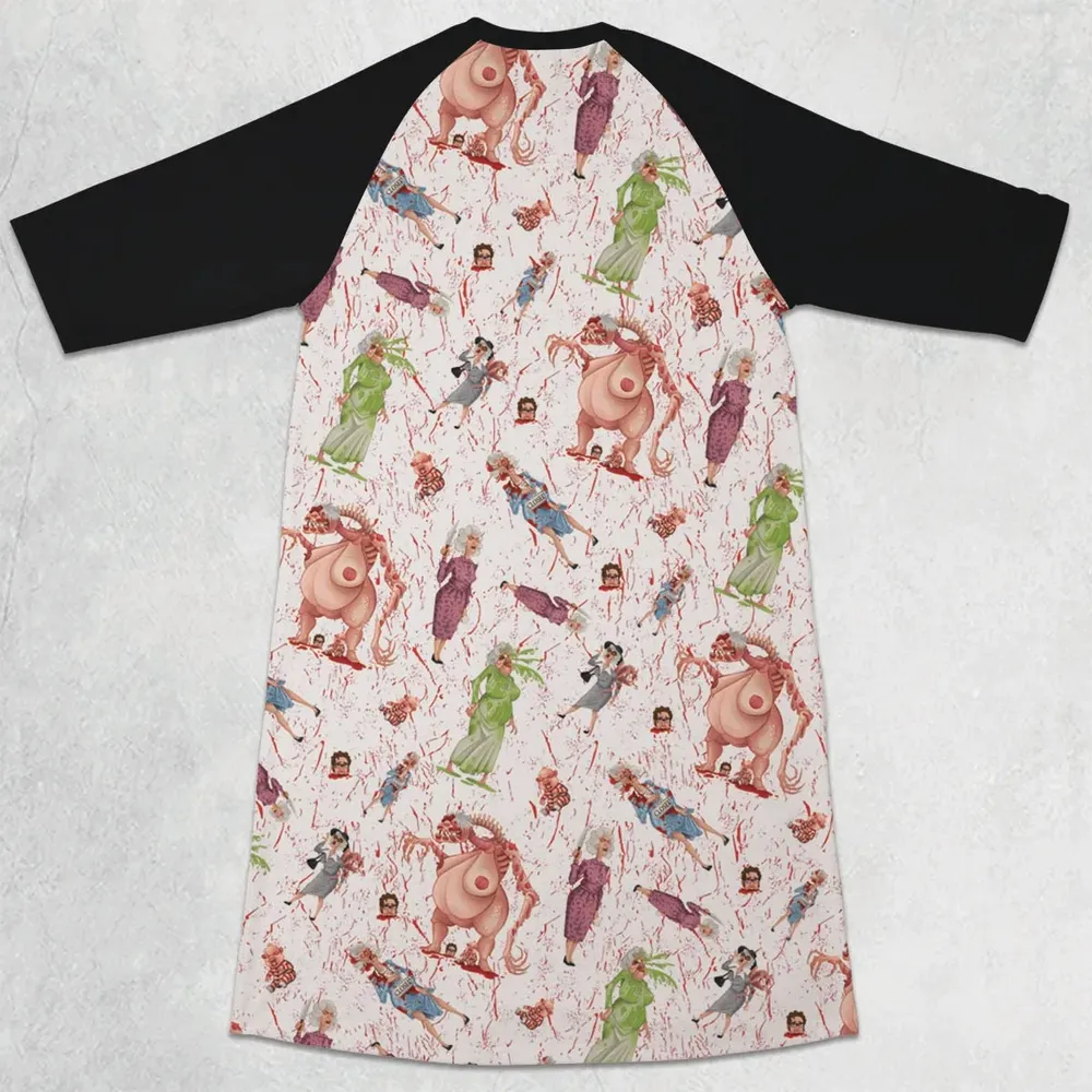 Braindead Dead Alive In North America 3/4 Sleeve Raglan Dress - 2