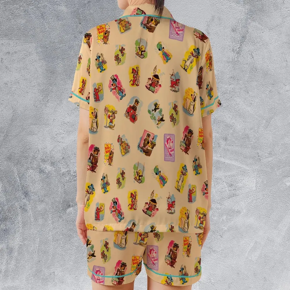 Huckleberry Hound Booby Satin Short-Sleeve Pajamas Set - 2