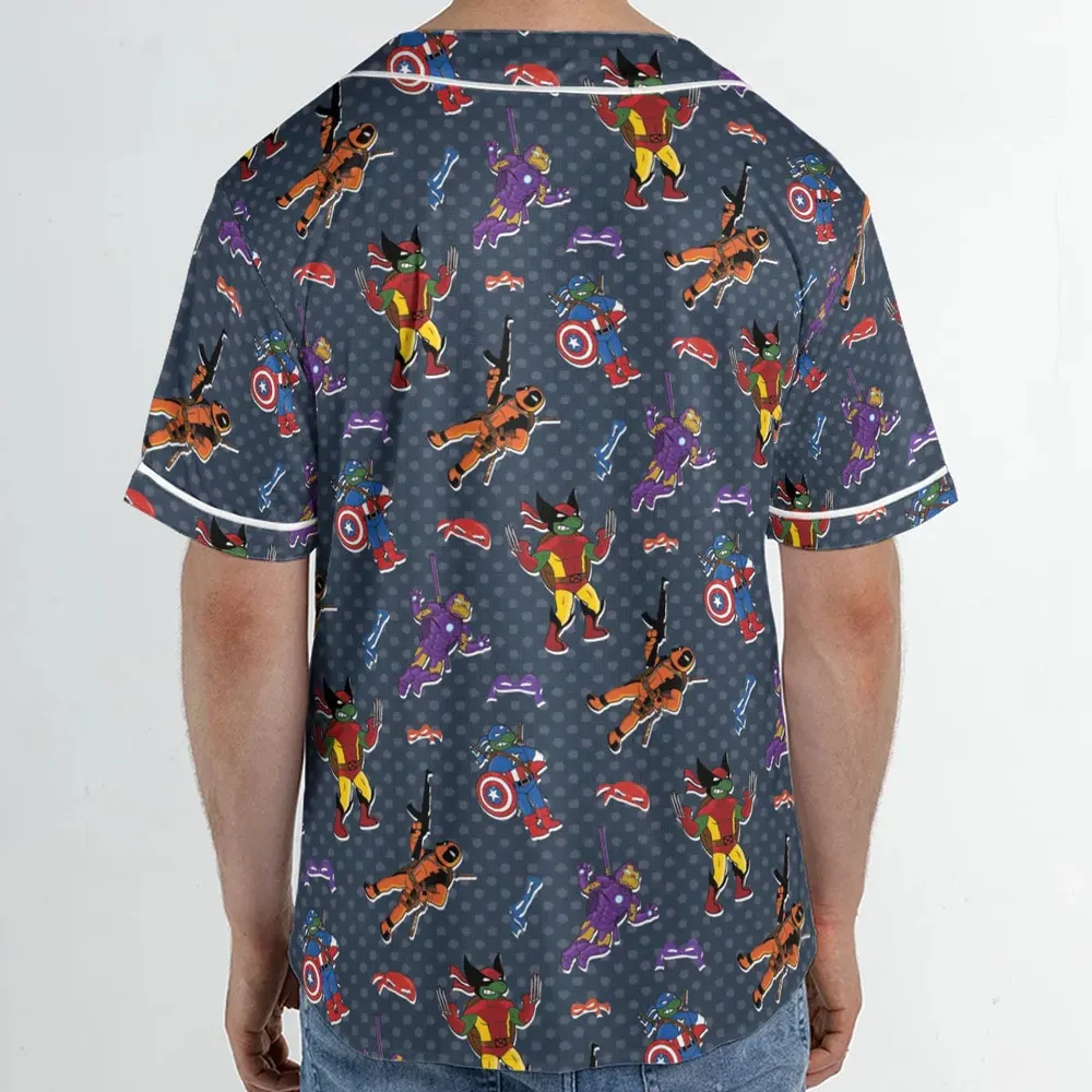 Super Turtles TMNT Unisex Baseball Jersey - 2