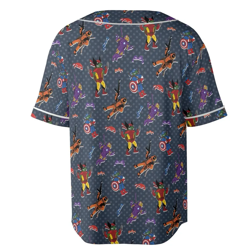 Super Turtles TMNT Unisex Baseball Jersey - 4