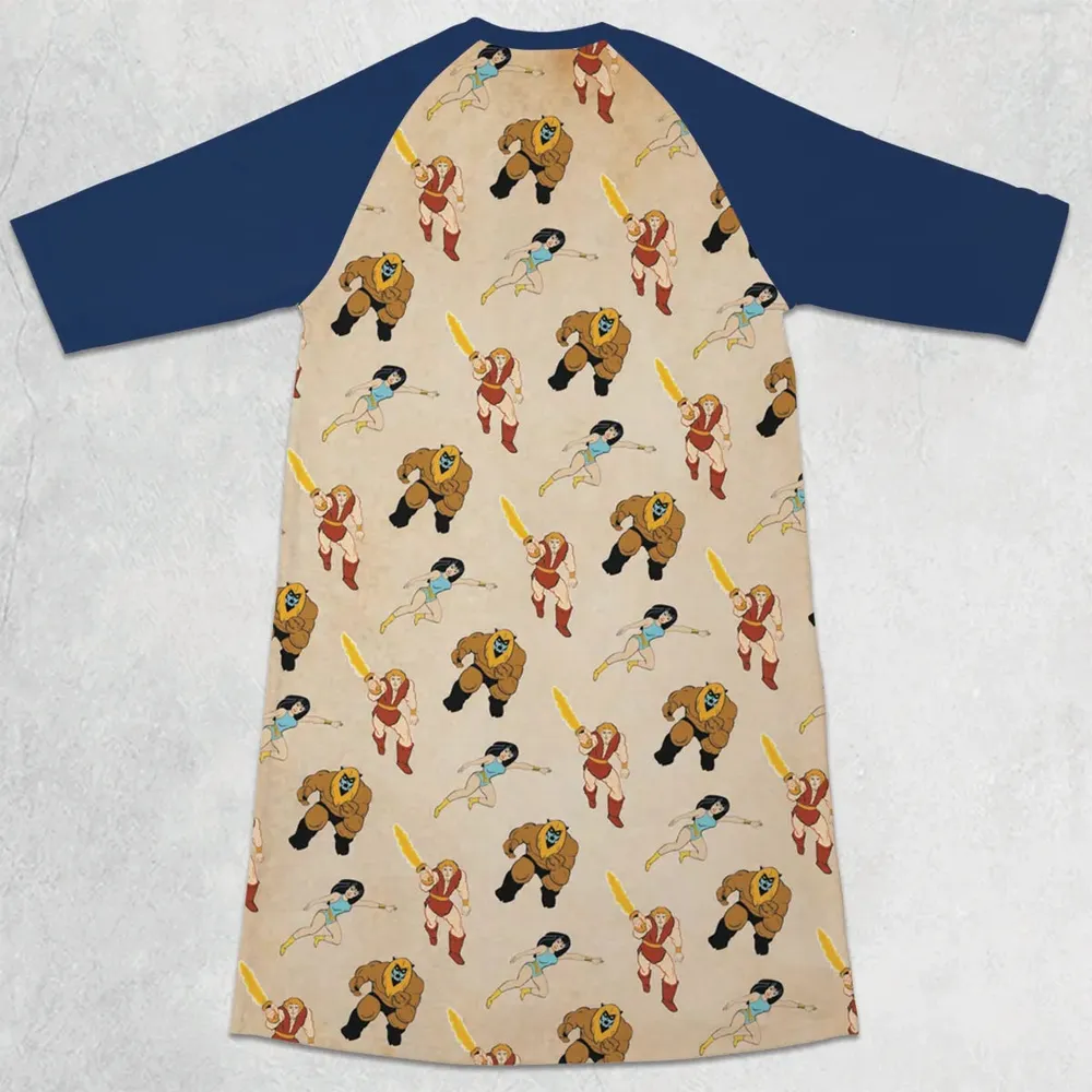 Thundarr the Barbarian 3/4 Sleeve Raglan Dress - 2