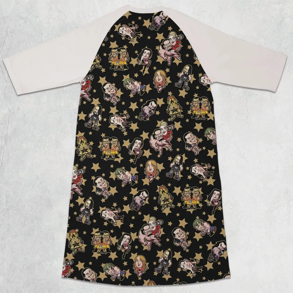 Wrestlers Mini Icons 3/4 Sleeve Raglan Dress - 2