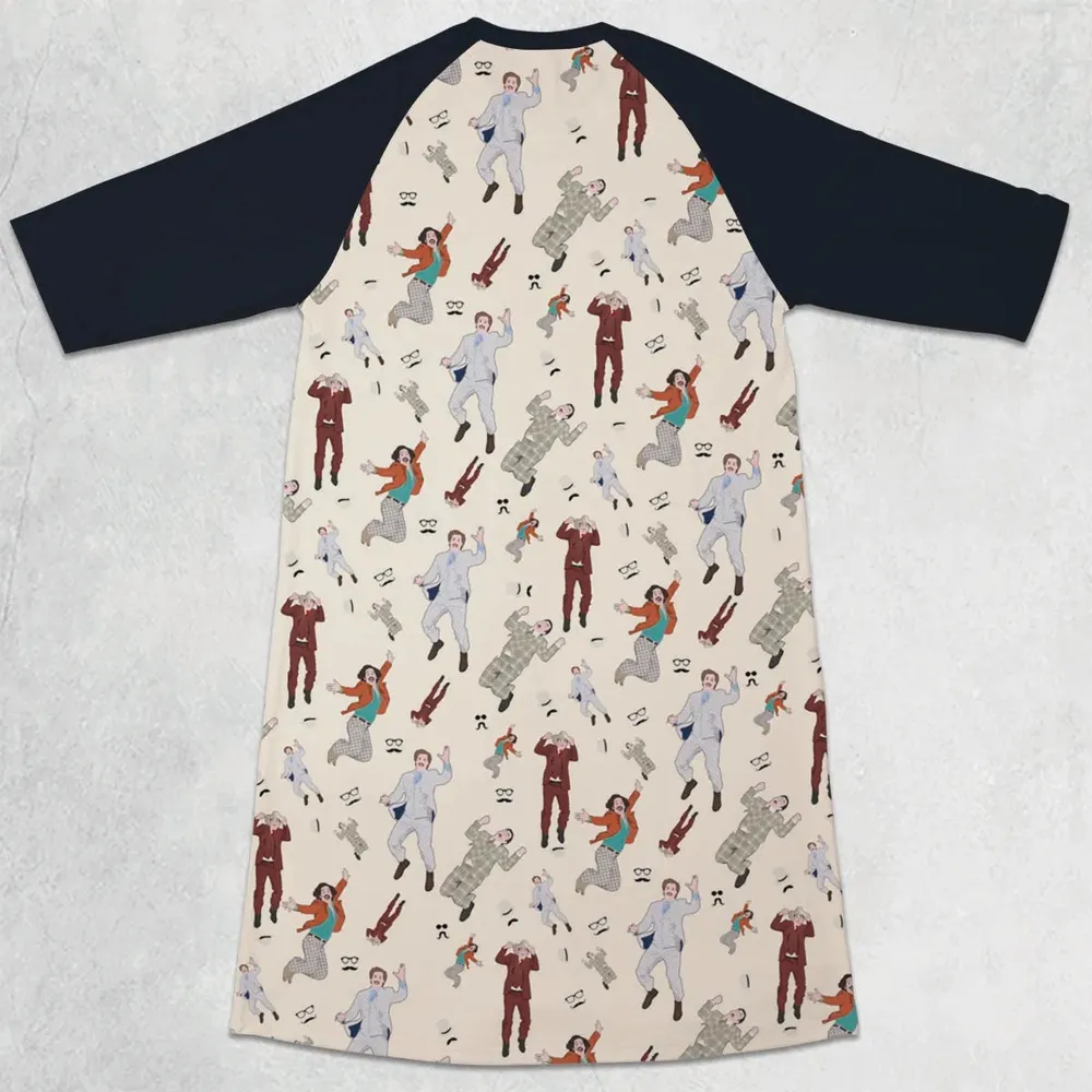 News Team Assemble Anchorman 3/4 Sleeve Raglan Dress - 2