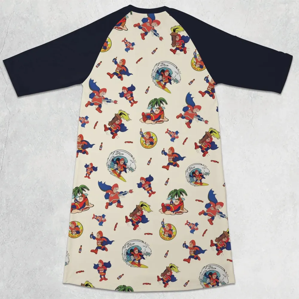 Budweiser Bud Man 3/4 Sleeve Raglan Dress - 2