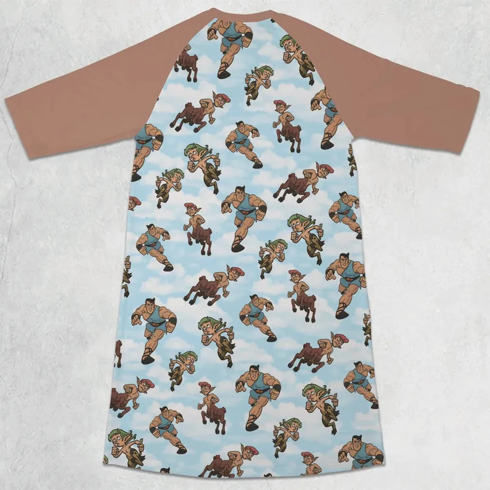 The Mighty Hercules 3/4 Sleeve Raglan Dress - 2