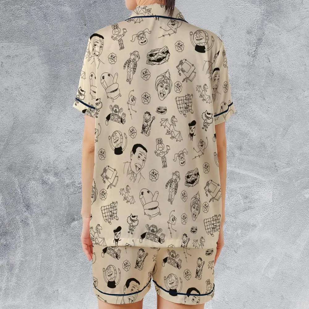 Pee-Wee's Playhouse Characters Satin Short-Sleeve Pajamas Set - 2