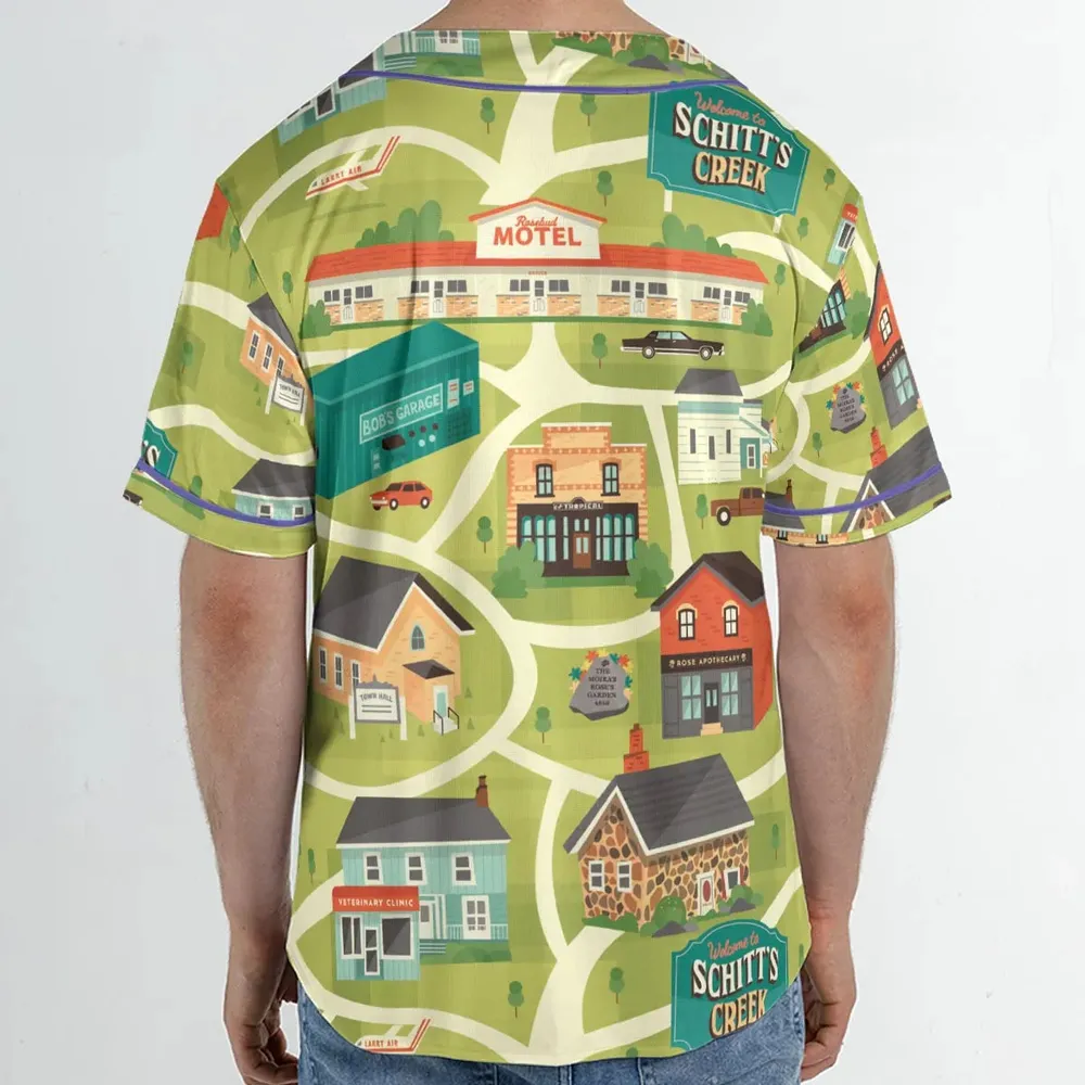 Schitt's Creek Town Map Unisex Baseball Jersey - 2