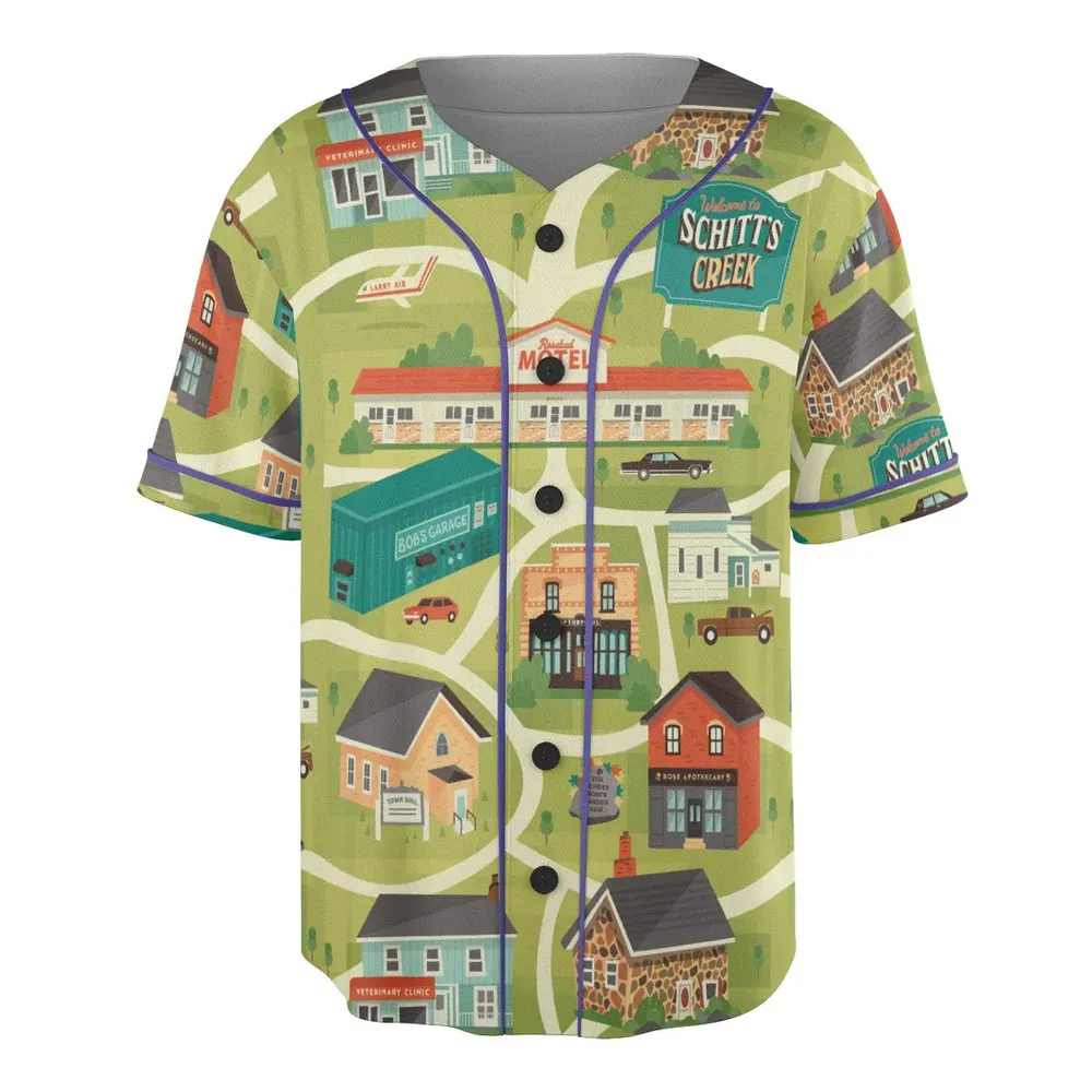 Schitt's Creek Town Map Unisex Baseball Jersey - 3