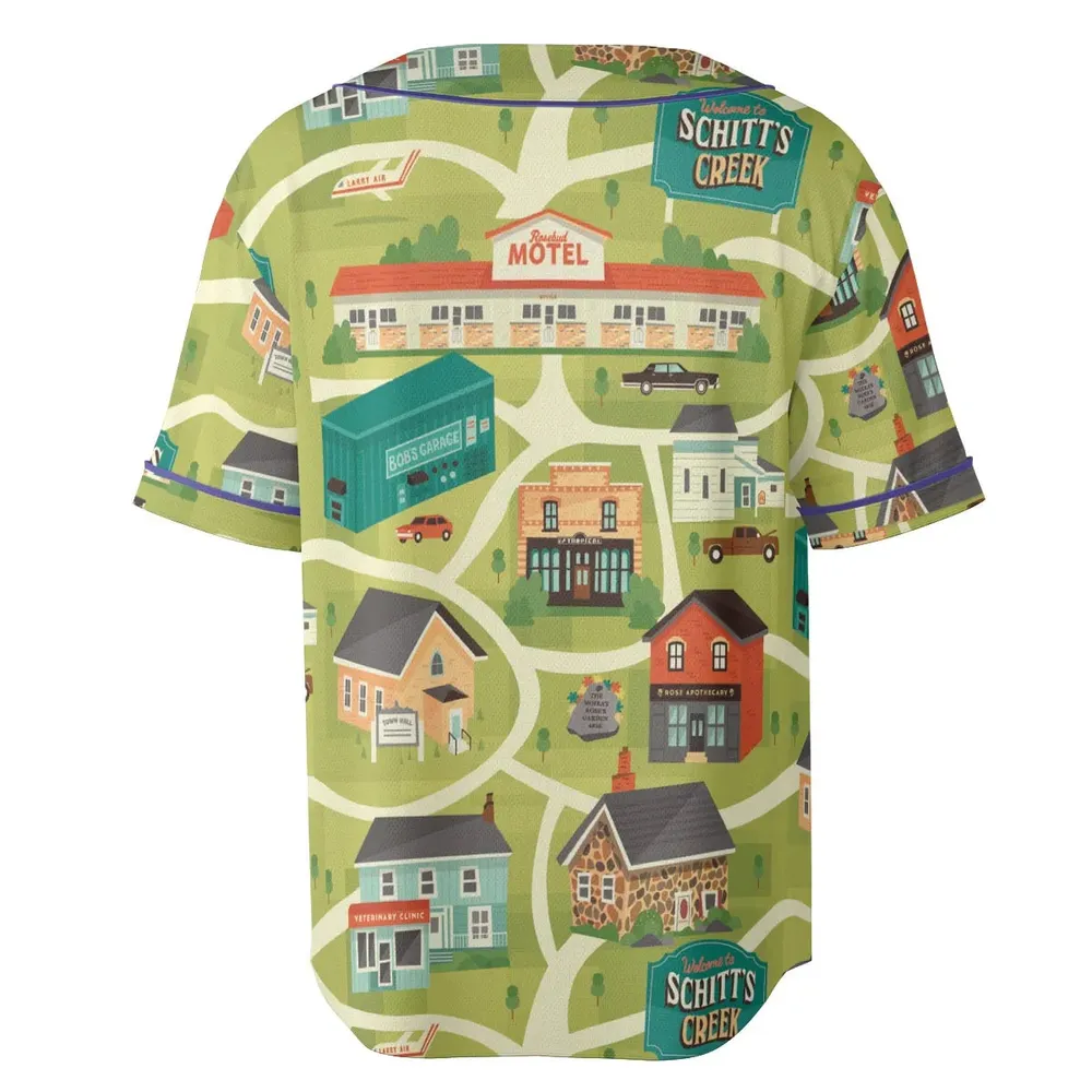 Schitt's Creek Town Map Unisex Baseball Jersey - 4