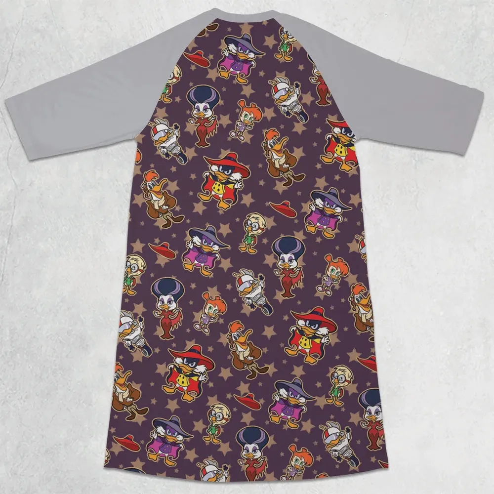 Duck Power Darkwing Duck 3/4 Sleeve Raglan Dress - 2