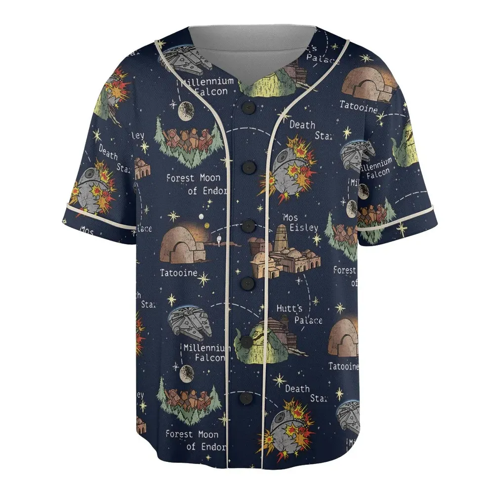 Points of Interest Star Wars Unisex Baseball Jersey - 3